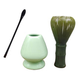 Maxbell 3Pcs Japanese Matcha Whisk Set Tea Bowl for Tea Ceremony Dining Room Bedroom green