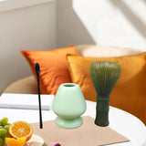 Maxbell 3Pcs Japanese Matcha Whisk Set Tea Bowl for Tea Ceremony Dining Room Bedroom green