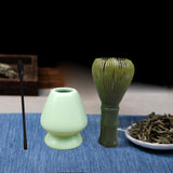 Maxbell 3Pcs Japanese Matcha Whisk Set Tea Bowl for Tea Ceremony Dining Room Bedroom green