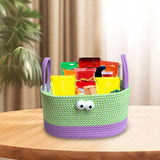 Maxbell Desktop Organizer Box Lightweight Keeping Basket for Candy Snacks Purple and Green