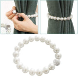 Maxbell Curtain Strap Holder Decorative Holders Hooks Clip for Bedroom Office Window 30cm Pearl white