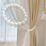 Maxbell Curtain Strap Holder Decorative Holders Hooks Clip for Bedroom Office Window 40cm Pearl white