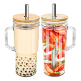 Maxbell Coffee Cup 24oz Fruit Juice Drink Glass Durable Jar Cup for Tea Milk Workout
