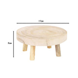 Maxbell Wooden Potted Plant Stand Vase Rack Flower Pot Stool for Table Office Indoor Beige 17cmx9cm