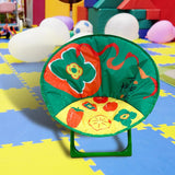 Maxbell Kids Folding Chair Lounge Lazy Chair Moon Chair for Park Patio Bedroom Green