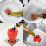 Maxbell Sink Plunger Heavy Duty Toilet Unblock for Washbasin Drain Blocked Pipe red