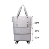 Maxbell Rolling Duffle Bag Apparel Tote Bag Pouch Wheeled for Outddor Sports Fitness gray