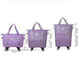 Maxbell Rolling Duffle Bag Apparel Tote Bag Pouch Wheeled for Outddor Sports Fitness gray