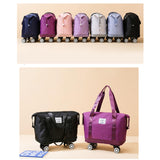 Maxbell Rolling Duffle Bag Apparel Tote Bag Pouch Wheeled for Outddor Sports Fitness gray