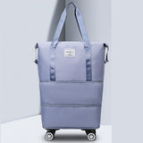 Maxbell Rolling Duffle Bag Apparel Tote Bag Pouch Wheeled for Outddor Sports Fitness gray