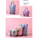 Maxbell Rolling Duffle Bag Apparel Tote Bag Pouch Wheeled for Outddor Sports Fitness gray