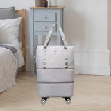 Maxbell Rolling Duffle Bag Apparel Tote Bag Pouch Wheeled for Outddor Sports Fitness gray