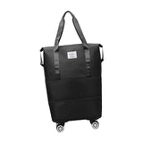 Maxbell Rolling Duffle Bag Apparel Tote Bag Pouch Wheeled for Outddor Sports Fitness black