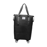 Maxbell Rolling Duffle Bag Apparel Tote Bag Pouch Wheeled for Outddor Sports Fitness black