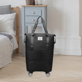 Maxbell Rolling Duffle Bag Apparel Tote Bag Pouch Wheeled for Outddor Sports Fitness black