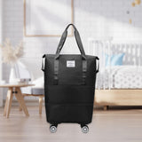 Maxbell Rolling Duffle Bag Apparel Tote Bag Pouch Wheeled for Outddor Sports Fitness black