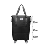 Maxbell Rolling Duffle Bag Apparel Tote Bag Pouch Wheeled for Outddor Sports Fitness black