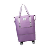 Maxbell Rolling Duffle Bag Apparel Tote Bag Pouch Wheeled for Outddor Sports Fitness purple