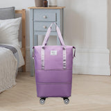 Maxbell Rolling Duffle Bag Apparel Tote Bag Pouch Wheeled for Outddor Sports Fitness purple