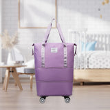 Maxbell Rolling Duffle Bag Apparel Tote Bag Pouch Wheeled for Outddor Sports Fitness purple