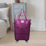 Maxbell Rolling Duffle Bag Apparel Tote Bag Pouch Wheeled for Outddor Sports Fitness purple red