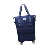 Maxbell Rolling Duffle Bag Apparel Tote Bag Pouch Wheeled for Outddor Sports Fitness dark blue
