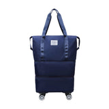 Maxbell Rolling Duffle Bag Apparel Tote Bag Pouch Wheeled for Outddor Sports Fitness dark blue