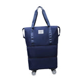 Maxbell Rolling Duffle Bag Apparel Tote Bag Pouch Wheeled for Outddor Sports Fitness dark blue