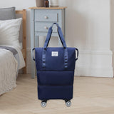 Maxbell Rolling Duffle Bag Apparel Tote Bag Pouch Wheeled for Outddor Sports Fitness dark blue