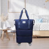 Maxbell Rolling Duffle Bag Apparel Tote Bag Pouch Wheeled for Outddor Sports Fitness dark blue