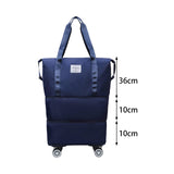 Maxbell Rolling Duffle Bag Apparel Tote Bag Pouch Wheeled for Outddor Sports Fitness dark blue