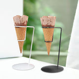 Maxbell Ice Cream Cone Stand Display Rack Cupcakes Holder for Baking Birthday Buffet White