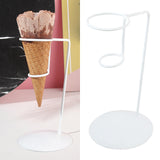 Maxbell Ice Cream Cone Stand Display Rack Cupcakes Holder for Baking Birthday Buffet White