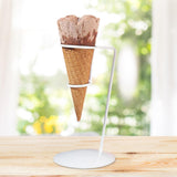 Maxbell Ice Cream Cone Stand Display Rack Cupcakes Holder for Baking Birthday Buffet White
