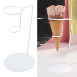 Maxbell Ice Cream Cone Stand Display Rack Cupcakes Holder for Baking Birthday Buffet White