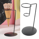 Maxbell Ice Cream Cone Stand Display Rack Cupcakes Holder for Baking Birthday Buffet Black