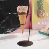 Maxbell Ice Cream Cone Stand Display Rack Cupcakes Holder for Baking Birthday Buffet Black