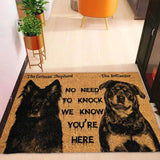 Maxbell Dog Door Mat Comfortable Decor Gift Front Door Mat for Bedroom Home Entrance 2 Dogs