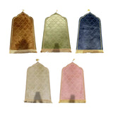 Maxbell Prayer Carpet Mat Soft Floor Rug Thick Ramadan Gifts Muslim Prayer Rug Thick brown