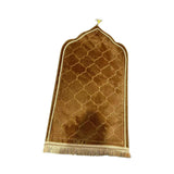 Maxbell Prayer Carpet Mat Soft Floor Rug Thick Ramadan Gifts Muslim Prayer Rug Thick brown