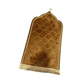 Maxbell Prayer Carpet Mat Soft Floor Rug Thick Ramadan Gifts Muslim Prayer Rug Thick brown
