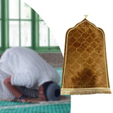 Maxbell Prayer Carpet Mat Soft Floor Rug Thick Ramadan Gifts Muslim Prayer Rug Thick brown