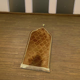 Maxbell Prayer Carpet Mat Soft Floor Rug Thick Ramadan Gifts Muslim Prayer Rug Thick brown