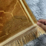 Maxbell Prayer Carpet Mat Soft Floor Rug Thick Ramadan Gifts Muslim Prayer Rug Thick brown