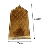 Maxbell Prayer Carpet Mat Soft Floor Rug Thick Ramadan Gifts Muslim Prayer Rug Thick brown