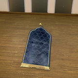 Maxbell Prayer Carpet Mat Soft Floor Rug Thick Ramadan Gifts Muslim Prayer Rug Thick blue