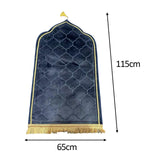 Maxbell Prayer Carpet Mat Soft Floor Rug Thick Ramadan Gifts Muslim Prayer Rug Thick blue