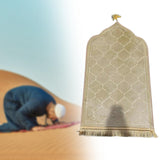 Maxbell Prayer Carpet Mat Soft Floor Rug Thick Ramadan Gifts Muslim Prayer Rug Thick Khaki