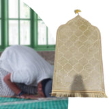 Maxbell Prayer Carpet Mat Soft Floor Rug Thick Ramadan Gifts Muslim Prayer Rug Thick Khaki