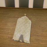 Maxbell Prayer Carpet Mat Soft Floor Rug Thick Ramadan Gifts Muslim Prayer Rug Thick Khaki